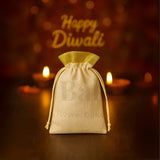 Foam Jute Potli Bag with Golden Top Border| Pack of 25