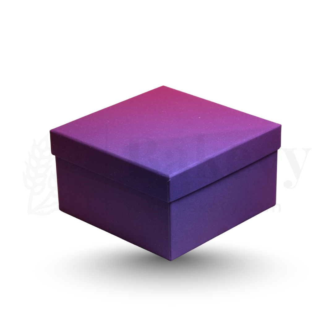 15x15x9cm | Small Sized Premium Purple Glitter Hamper Gift Box – Pack of 1