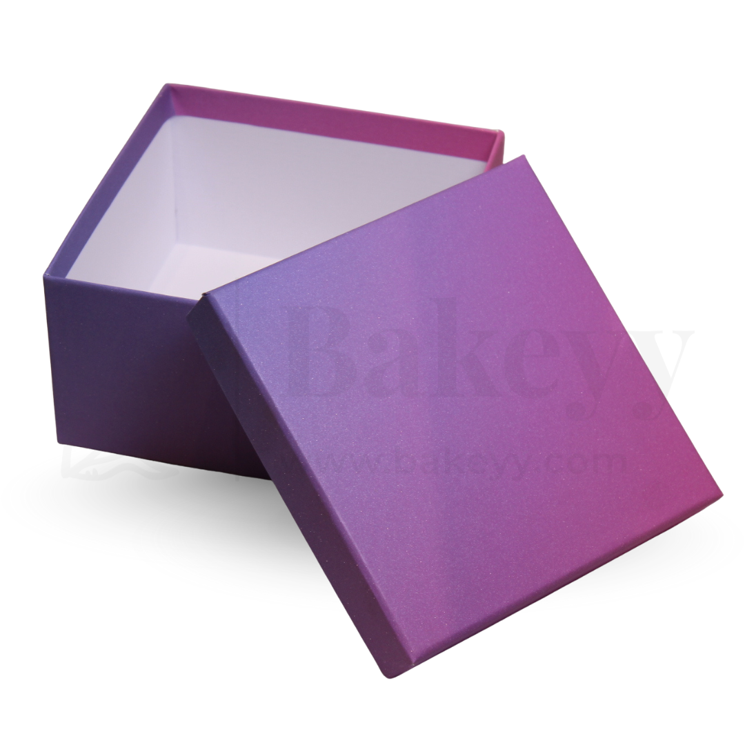 25x25x10 cm | Large Sized Premium Purple Glitter Hamper Gift Box – Pack of 1