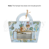 10.5x3.5x9.5 Inches | Floral Printed Light Blue Colour Hamper Box with Handle - Pack of 10