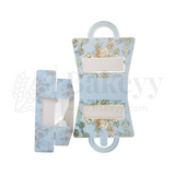 10.5x3.5x9.5 Inches | Floral Printed Light Blue Colour Hamper Box with Handle - Pack of 10