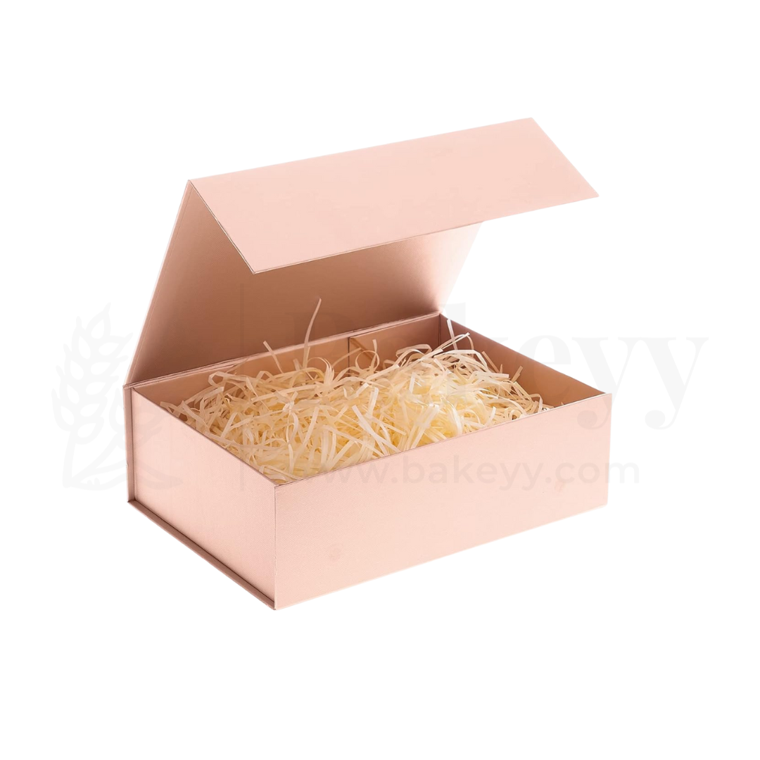 10x8x4 Inches | Medium Sized Premium Peach Colour Collapsible Magnetic Lid Gift Box - Pack of 1