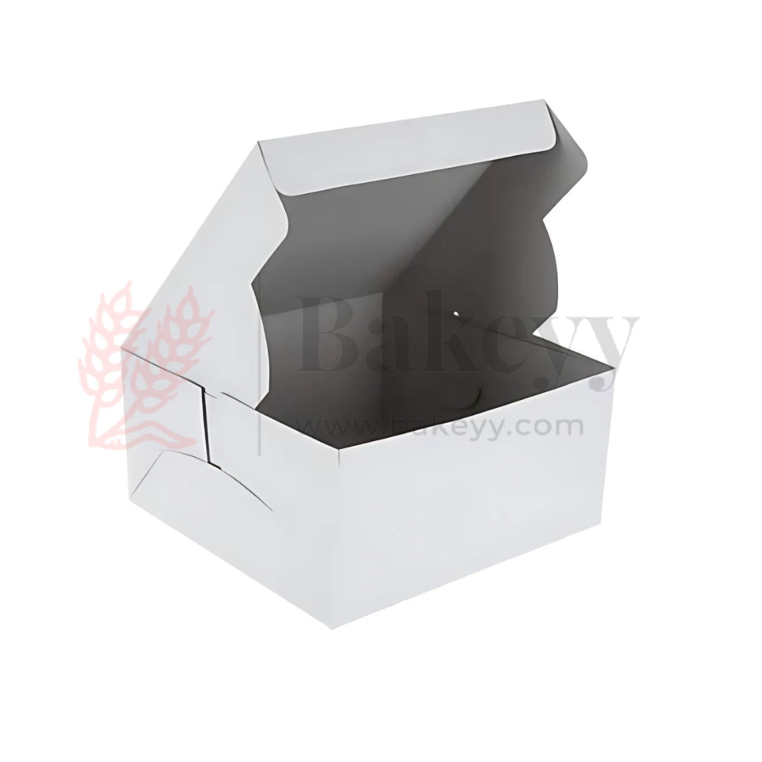 4x4x3 Inch Plain White Cake Box | Birthday Cake boxes with Grey Back| Pack of 50