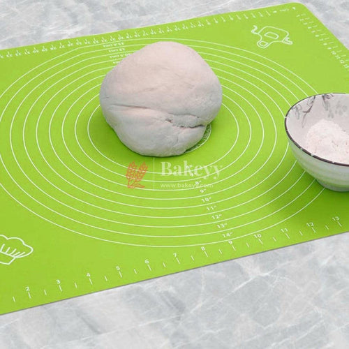 40x50 cm| Non-Stick Silicone Baking | Mat – Reusable Pastry Mat with Measurements for Dough Rolling & Kneading - Bakeyy.com - India - 40x50 cm| Non-Stick Silicone Baking | Mat – Reusable Pastry Mat with Measurements for Dough Rolling & Kneading - Light Green