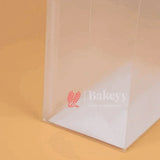 Transparent Bags With Leather Style Beige Colour Handles | Pack of 12