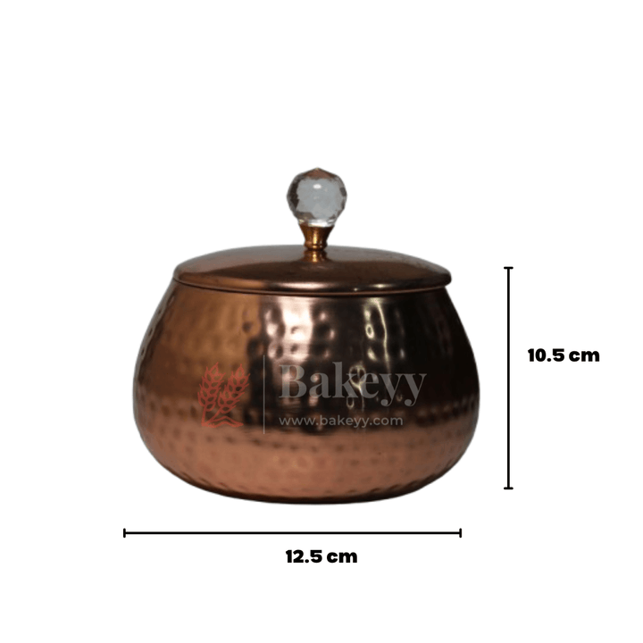 Copper Storage Jar with Crystal Knob - Bakeyy.com - India - Copper Storage Jar with Crystal Knob - Default Title