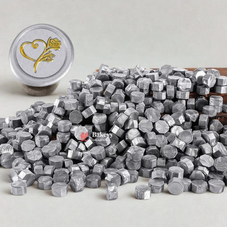 Metallic Grey Wax Seal Beads, 100g - Bakeyy.com - India - Metallic Grey Wax Seal Beads, 100g - Default Title