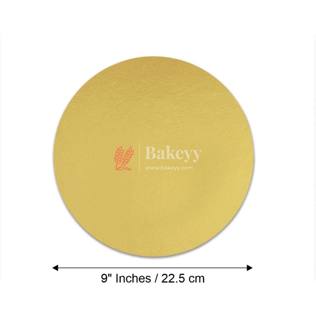 Round Gold Cake Base | Cake Board - Bakeyy.com - India - Round Gold Cake Base | Cake Board - 9 Inches / Pack 25