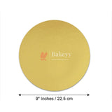 Round Gold Cake Base | Cake Board - Bakeyy.com - India - Round Gold Cake Base | Cake Board - 9 Inches / Pack 25