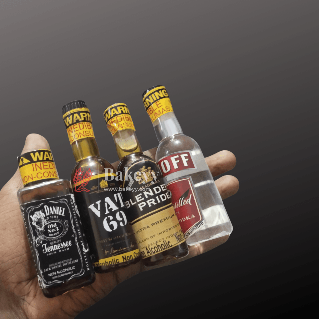 4" inch Liquor Miniature Bottle Toppers | Cake Toppers | Pack of 1|