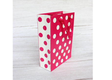 Paper Bag Polka Dot Rose Pink Colour | Pack of 10 | - Bakeyy.com - India - Paper Bag Polka Dot Rose Pink Colour | Pack of 10 | - Default Title