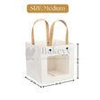 White Paper Gift Bag with Transparent Window | Pack of 10 - Bakeyy.com - India - White Paper Gift Bag with Transparent Window | Pack of 10 - Medium