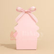 Christmas Tree Shaped Goodie Box with Satin Ribbon | Christmas Goodie Box | Pack of 10 - Bakeyy.com - India - Christmas Tree Shaped Goodie Box with Satin Ribbon | Christmas Goodie Box | Pack of 10 - Pink
