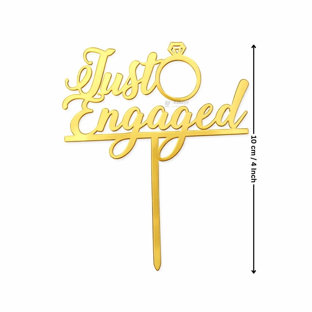 4 Inch Engagement Theme Acrylic Cake Topper | Elegant Celebration Cake Décor | 2 Designs Options | Pack of 5