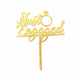 4 Inch Engagement Theme Acrylic Cake Topper | Elegant Celebration Cake Décor | 2 Designs Options | Pack of 5