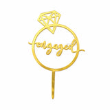 4 Inch Engagement Theme Acrylic Cake Topper | Elegant Celebration Cake Décor | 2 Designs Options | Pack of 5