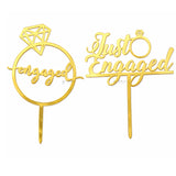 4 Inch Engagement Theme Acrylic Cake Topper | Elegant Celebration Cake Décor | 2 Designs Options | Pack of 5