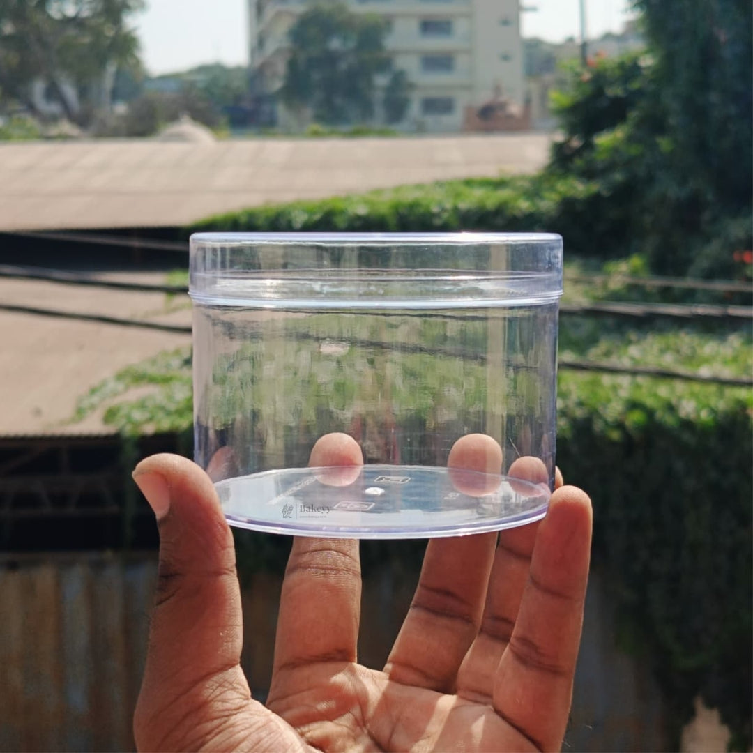 D-63 Acrylic Transparent Round Food Container with Lid | Multipurpose Storage & Dessert Packaging Box | Reusable Clear Container | Pack of 10