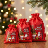 Satin Christmas Potli Bag | Perfect for Gifting & Hampers | Pack of 25