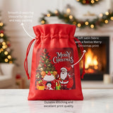 Satin Christmas Potli Bag | Perfect for Gifting & Hampers | Pack of 25