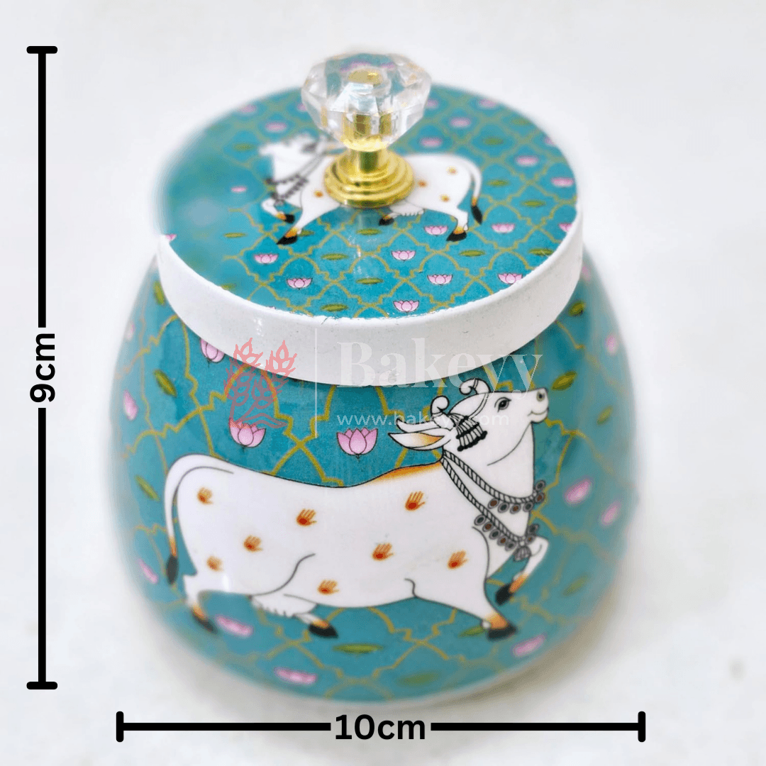 Dry Fruit Jar for Gifting | Designed Jar | Cow Print | - Bakeyy.com - India - {{ variant.name }}