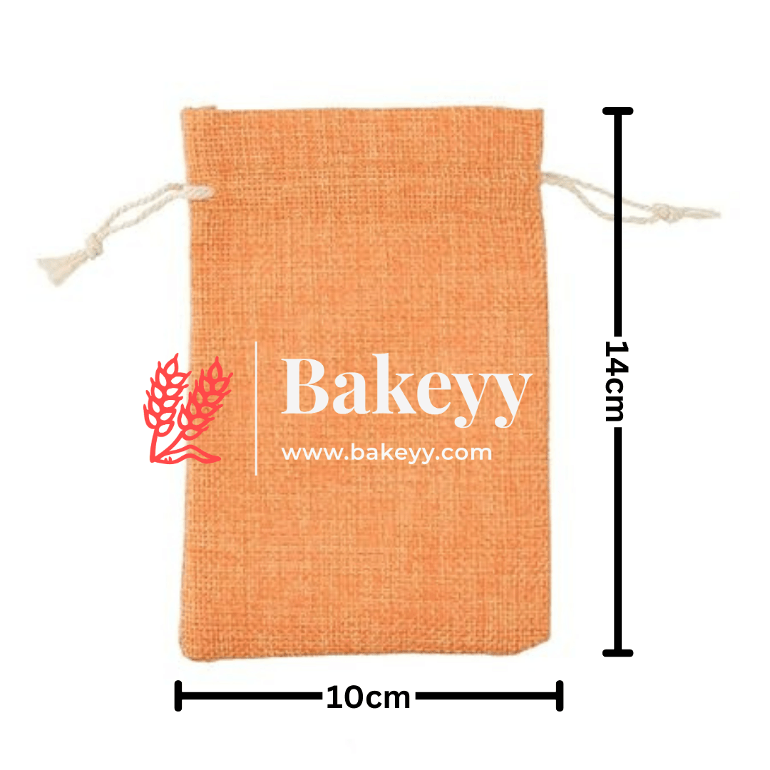 10x14 CM | Orange Jute Potli Bag | Gift Return Gifts Bags | Drawstring Bags | (Pack of 10) | - Bakeyy.com - India - 10x14 CM | Orange Jute Potli Bag | Gift Return Gifts Bags | Drawstring Bags | (Pack of 10) | - Default Title