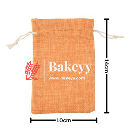 10x14 CM | Orange Jute Potli Bag | Gift Return Gifts Bags | Drawstring Bags | (Pack of 10) | - Bakeyy.com - India - 10x14 CM | Orange Jute Potli Bag | Gift Return Gifts Bags | Drawstring Bags | (Pack of 10) | - Default Title