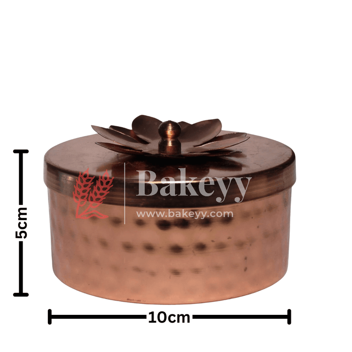 Gold and Copper Plated Hammered Dry Fruit Box - Bakeyy.com - India - Gold and Copper Plated Hammered Dry Fruit Box - Default Title