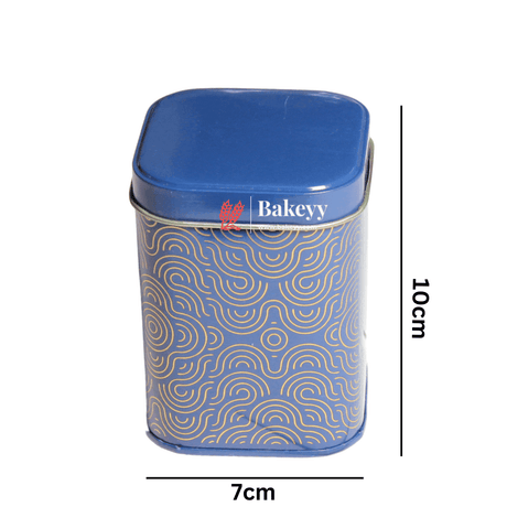 Rigid Gift Box with 4 Tin Boxes | Hamper Box | Square Shape | - Bakeyy.com - India - Rigid Gift Box with 4 Tin Boxes | Hamper Box | Square Shape | - Blue