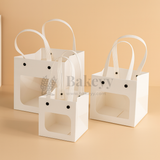 White Paper Gift Bag with Transparent Window | Pack of 10