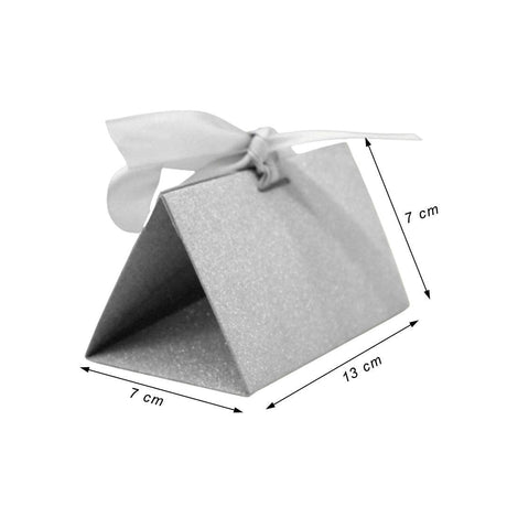 Gift Box Wedding Party Favor Box for Small Gift | Paper Box with Ribbon | Silver Color | Pack Of 10 - Bakeyy.com - India - Gift Box Wedding Party Favor Box for Small Gift | Paper Box with Ribbon | Silver Color | Pack Of 10 - Default Title