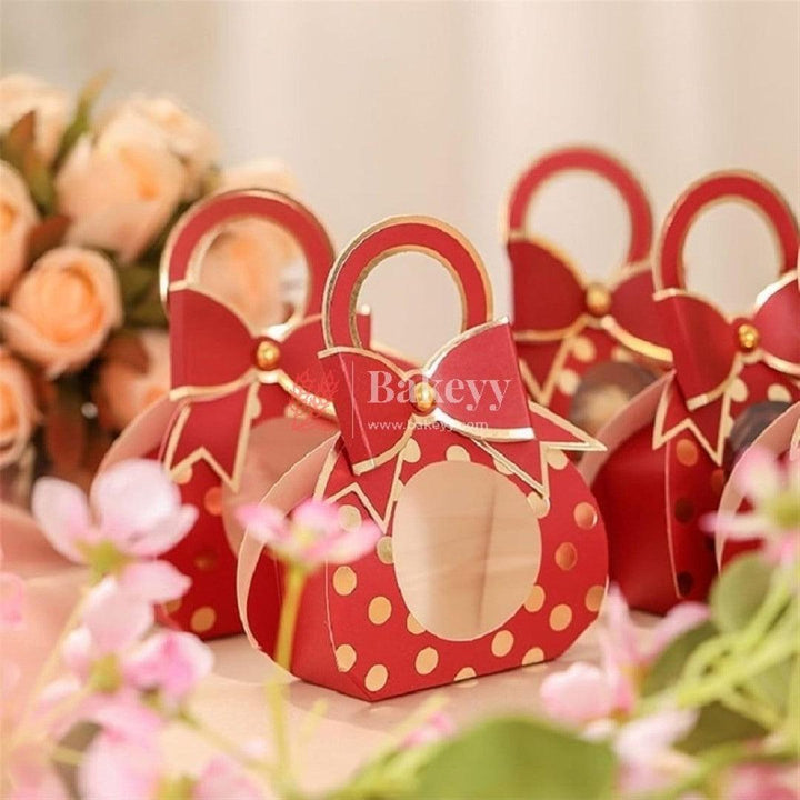 10pcs Bowtie Gift Box Wedding Party Favor Boxes with Window Candy Packaging Bag Small Box Kraft Paper Box with Handle - Bakeyy.com