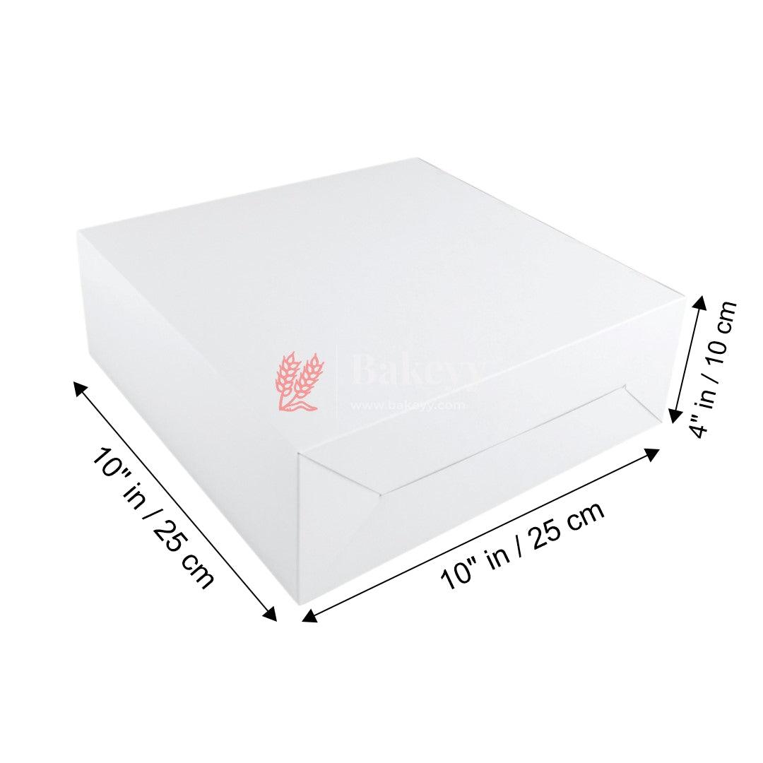 10x10x4 inch Plain White Cake Box | Birthday Cake boxes | Pack Of 50 | - Bakeyy.com - India - 10x10x4 inch Plain White Cake Box | Birthday Cake boxes | Pack Of 50 | - Default Title