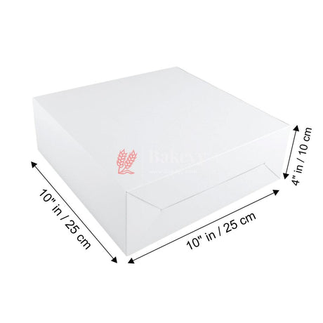 10x10x4 inch Plain White Cake Box | Birthday Cake boxes | Pack Of 50 | - Bakeyy.com - India - 10x10x4 inch Plain White Cake Box | Birthday Cake boxes | Pack Of 50 | - Default Title