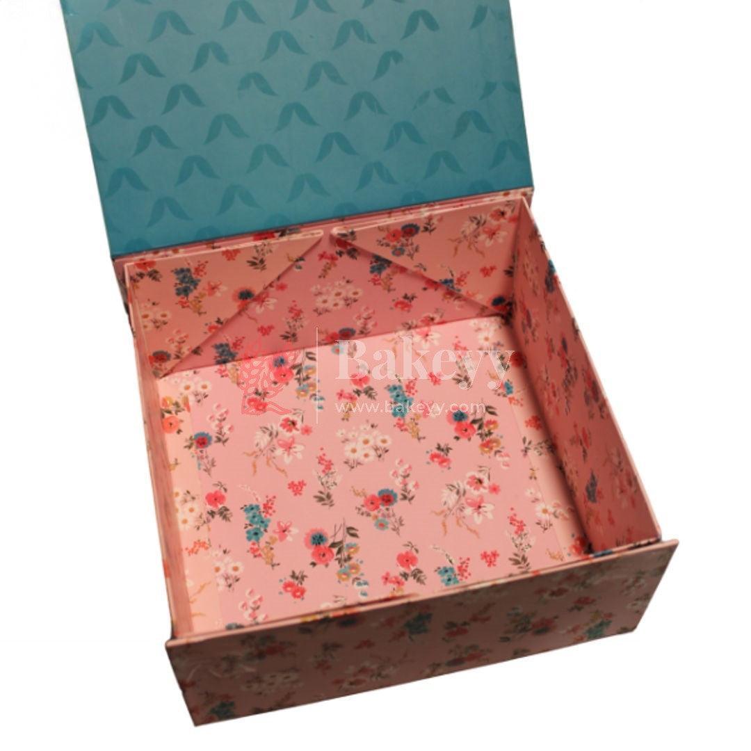 10x10x4 Inch | Collapsible Hamper Boxes | Rigid Box | Cardboard Box | Gift Box - Bakeyy.com - India - 10x10x4 Inch | Collapsible Hamper Boxes | Rigid Box | Cardboard Box | Gift Box - Design 1