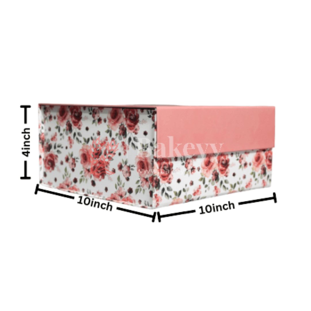 10x10x4 Inch | Collapsible Hamper Boxes | Rigid Box | Cardboard Box | Gift Box - Bakeyy.com - India - 10x10x4 Inch | Collapsible Hamper Boxes | Rigid Box | Cardboard Box | Gift Box - Design 1