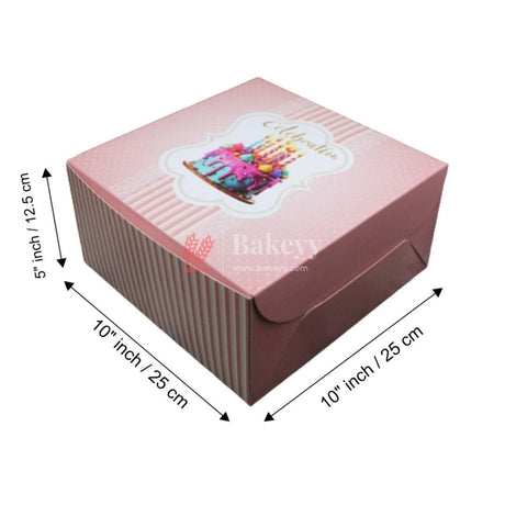 10x10x5 inch Printed Cake Box | Birthday Cake boxes | Pack Of 50 | - Bakeyy.com - India - 10x10x5 inch Printed Cake Box | Birthday Cake boxes | Pack Of 50 | - 10x10x5