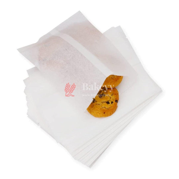 11.2x16 inch | Transparent Glassine Bags | Flat Bakery Sleeves | Cookie Paper Bags (White) | Pack of 50 - Bakeyy.com