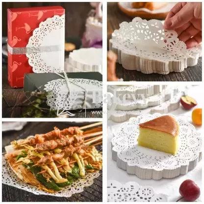 11.5 Inch Doilies Paper | Pack Of 100 | Round Decorative Paper Placemats for Desert | Tableware Decoration | Lace Doilys - Bakeyy.com