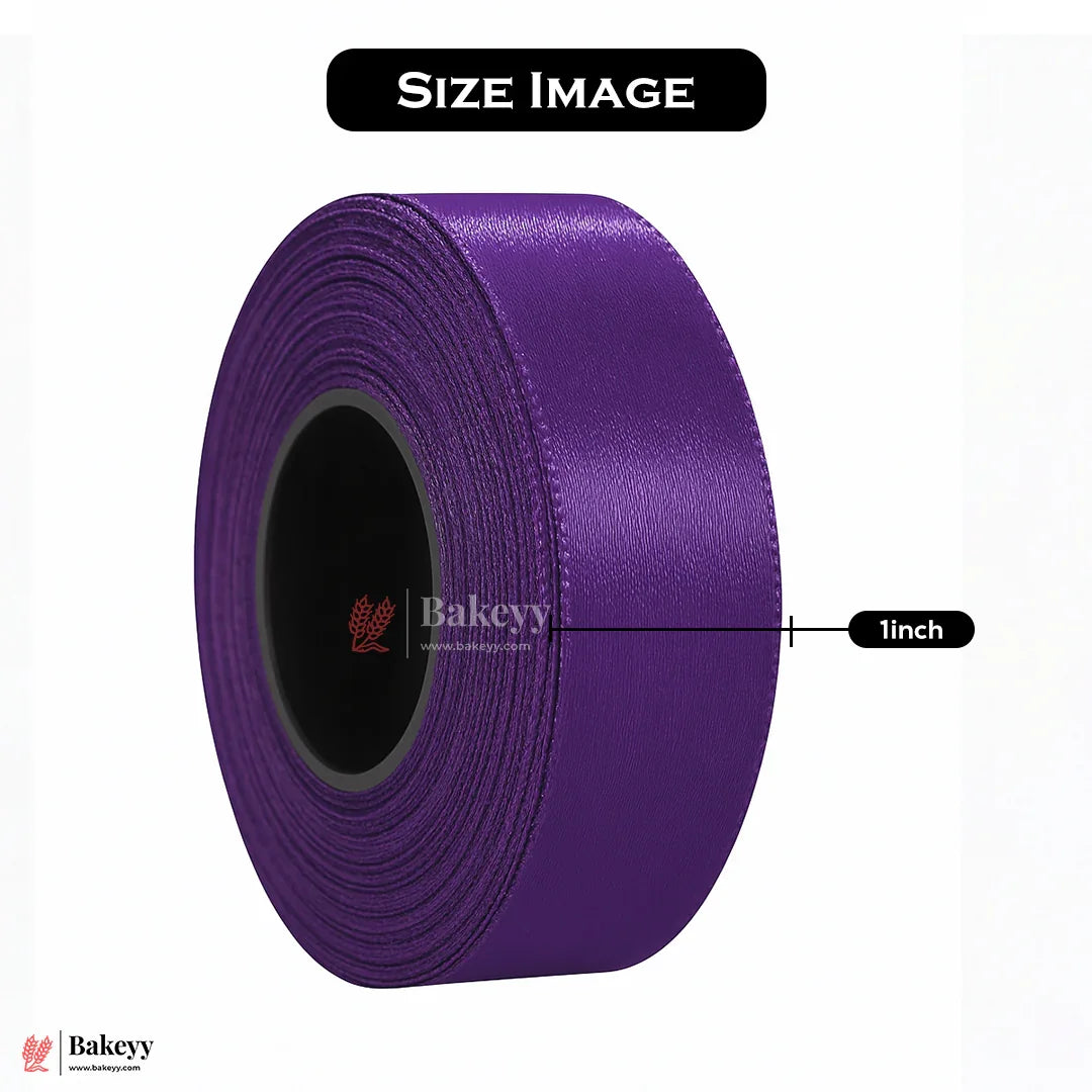 1 inch |18 Mtr Purple Satin Ribbon Roll – High-Quality Decorative Ribbon for Gift Wrapping & Crafts| 1 Roll