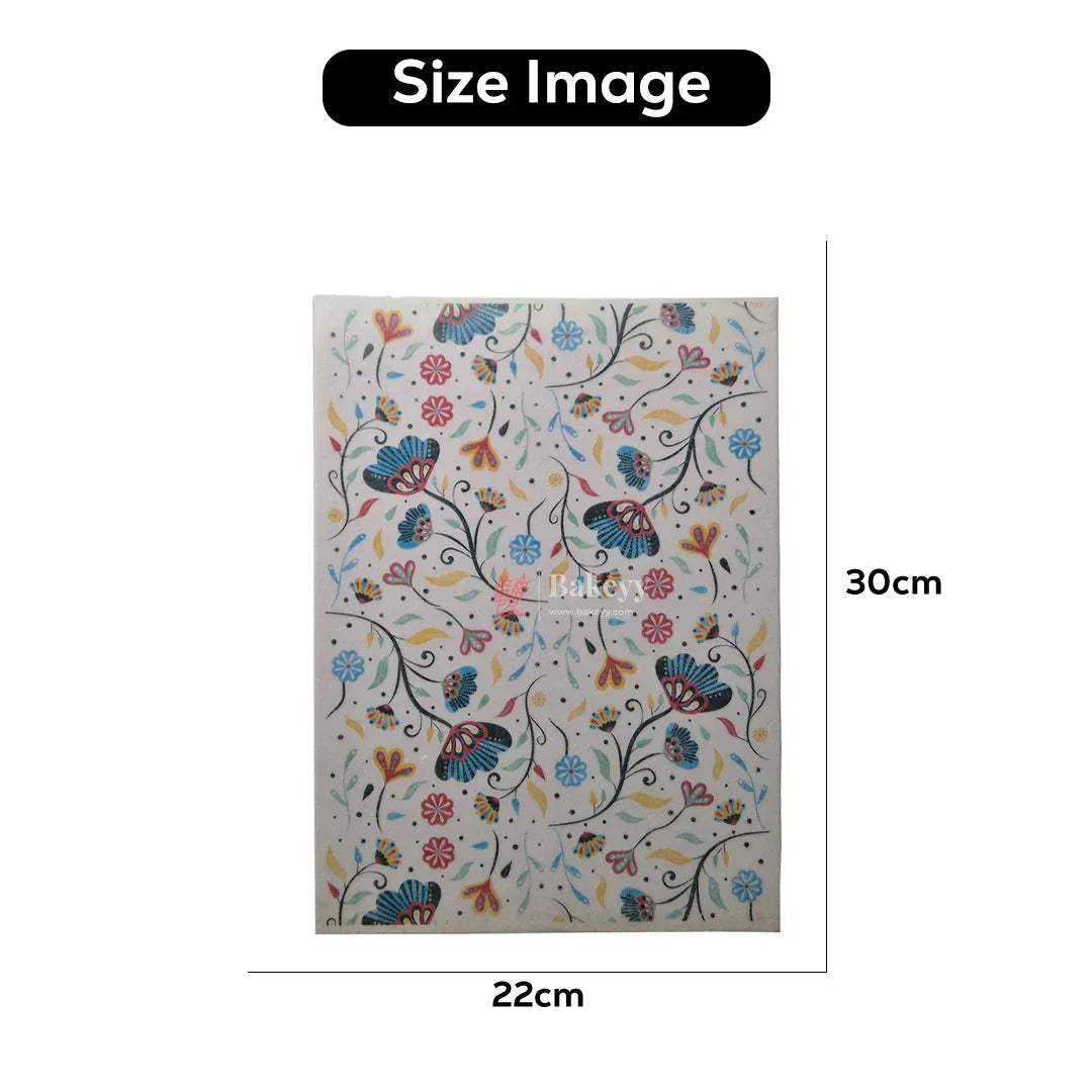 Colorful Edible Wafer Sheet – Colorful Butterfly & Floral Design| Pack Of 1