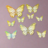 10 pcs shiny butterfly Birthday Cake Topper| decoration Toppers| Bday Decorations Items - Bakeyy.com - India - 10 pcs shiny butterfly Birthday Cake Topper| decoration Toppers| Bday Decorations Items - Design 5 - Gold