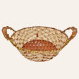Rustic Handwoven Round Basket with Handles & Golden Border – Decorative Storage & Serving Tray - Bakeyy.com - India - Rustic Handwoven Round Basket with Handles & Golden Border – Decorative Storage & Serving Tray - Default Title