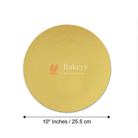 Round Gold Cake Base | Cake Board - Bakeyy.com - India - Round Gold Cake Base | Cake Board - 10 Inches / Pack 25