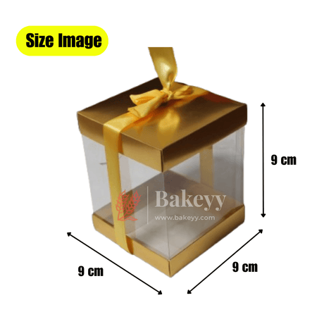 PVC Transparent Gift Box with Gold Ribbon || Pack of 10 || Elegant Packaging Solution for Special Occasions || - Bakeyy.com - India - PVC Transparent Gift Box with Gold Ribbon || Pack of 10 || Elegant Packaging Solution for Special Occasions || - Small