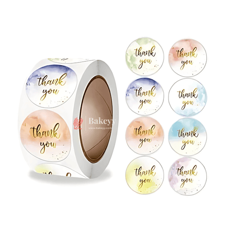 Premium Thank You Stickers – Roll | Mixed Color | Round Thank You Adhesive Sticker for Small Business, Wedding Supplies, Packing Stickers, Gift Wrap - Bakeyy.com - India - Premium Thank You Stickers – Roll | Mixed Color | Round Thank You Adhesive Sticker for Small Business, Wedding Supplies, Packing Stickers, Gift Wrap - Default Title