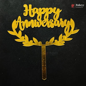 4 Inch Happy Anniversary Acrylic Cake Topper | Pack of 1
