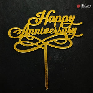 4 Inch Happy Anniversary Acrylic Cake Topper | Pack of 1