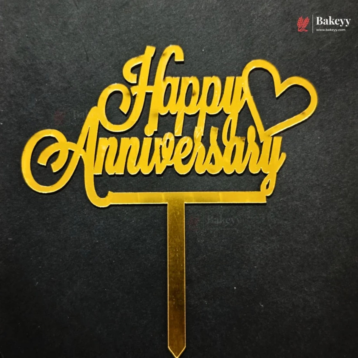 4 Inch Happy Anniversary Acrylic Cake Topper | Pack of 1