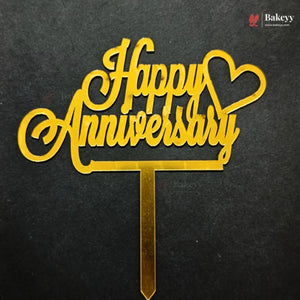 4 Inch Happy Anniversary Acrylic Cake Topper | Pack of 1